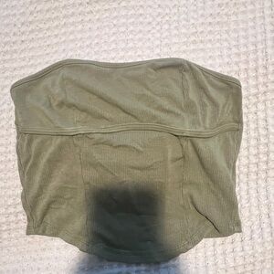 Olive Green Strapless Top